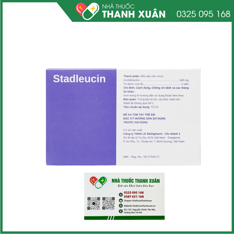 Stadleucin 500mg - Điều trị triệu chứng cơn chóng mặt